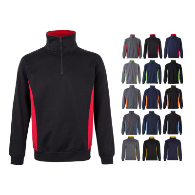 VL SVAROG. Sweatshirt de felpo bicolor (260g/m²), em poliéster (65) e algodão (35)